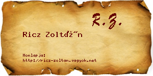 Ricz Zoltán névjegykártya